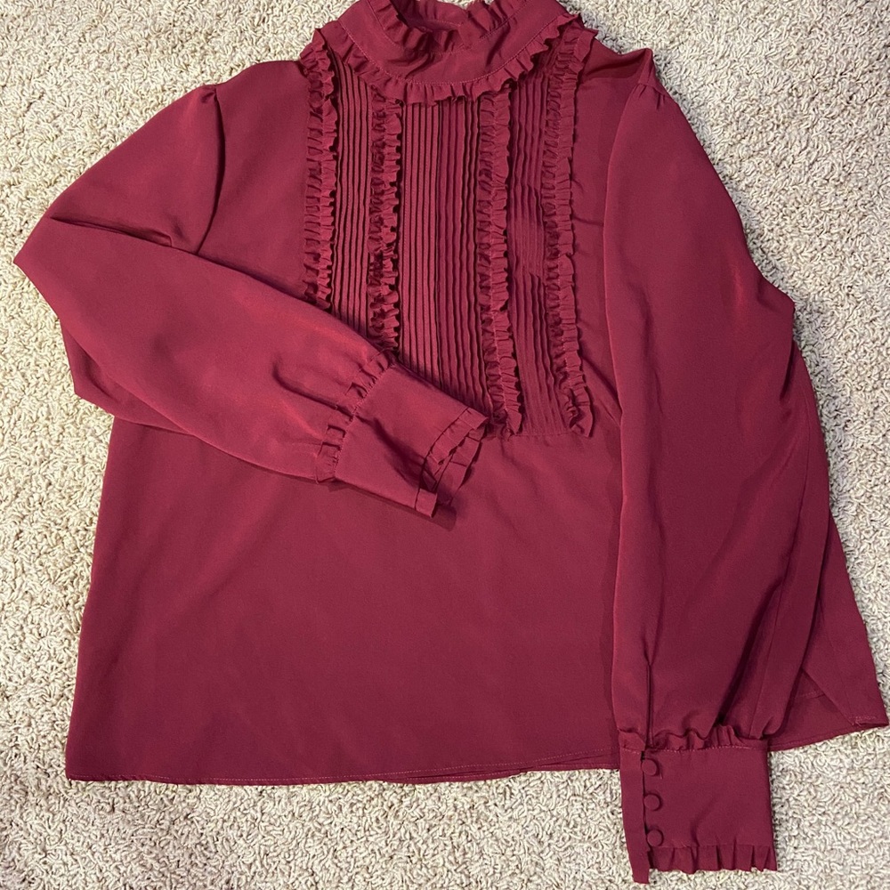 Red Zara blouse